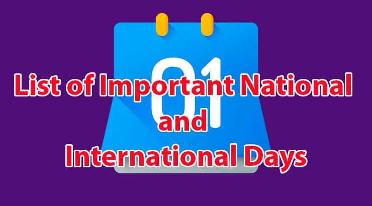 List of Important National and International Days