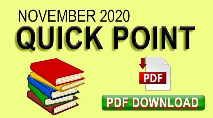 November 2020 Quick Points