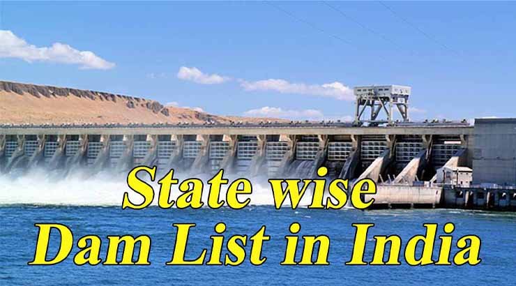 State Wise Important Dam in India