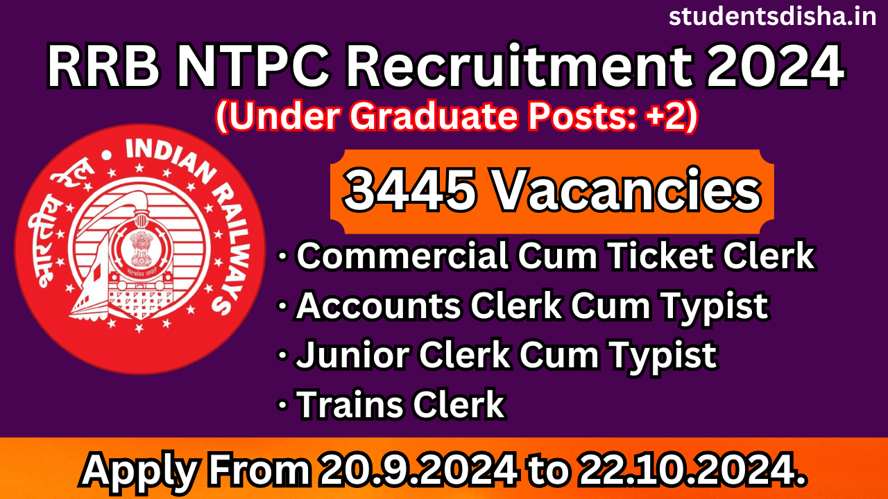 RRB NTPC Recruitment 2024 Under Graduate Posts